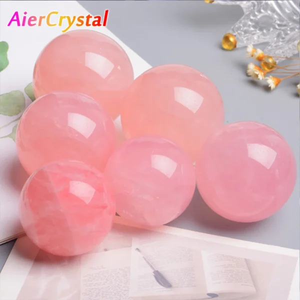 4-7cm Natural Rose Quartz Crystal Massage Balls