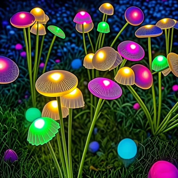 1pc Outdoor Waterproof  Mushroom  Dual Mode LED Lights for Garden, Yard, Patio, and Pathway Ambiance,
